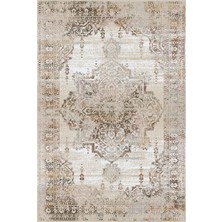Kilim Home Premium Soft Vintage Bej Halı - Modern Klasik Medalyon Desen 2204