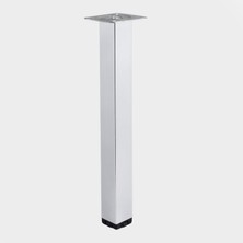 Mythriva Kare Tablalı Krom Gümüş 71 cm Metal Sehpa Masa Ayağı Dayanıklı Mobilya Destek Ayakları Ayak Modeli