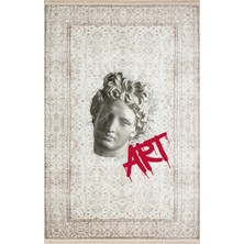 Kilim Home Mars 170 Bej Vintage Art Yazılı Heykel Figürlü Modern Dokuma Taban Halı