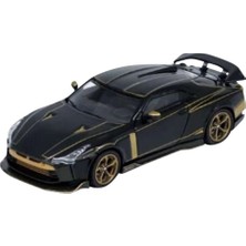 Vionna Inno Models GT-R50 Italdesign Siyah Altın Vurgulu ve Karbon Kaputlu 1/64 Diecast Model Araba IN64-R50-BLK