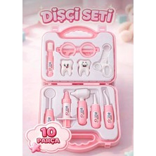 Vionna Tıfıl Toys Dişçi Minikler Pembe Çantalı, 10 Parçalı Alet ve Ekipmanlı, 2 Büyük Dişli Eğitici Oyuncak Seti