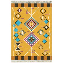 Kilim Home Cotton Serisi İskandinav Geometrik Desenli Dekoratif Dokuma Taban Kilim