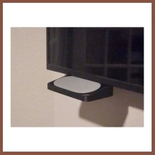 Bezos 3D Baskı Tv Altı Medya Oynatıcı Rafı Ayak Deliğine Monte Küçük Cihaz Standı Modem ve Streamer Rafı Siyah Dry