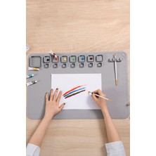 Vionna 40X60 cm Silikon Yıkanabilir Çok Gözlü Boyama Ped Resim Paleti Çizim Matı CIN928