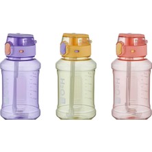 Vionna Deconox H2O Fit Kilitli Matara 900 Ml, Dahili Pipetli, Ölçü Göstergeli Plastik Spor Suluk, Taşıma Kulplu, Bulaşık Makinesinde Yıkanabilir