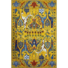 Kilim Home Modern Antik Desenli Hardal Detaylı Şark Köşesi Dekor Halı 2314