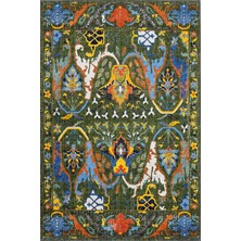 Kilim Home Modern Antik Desenli Haki Detaylı Şark Köşesi Dekor Halı 2313
