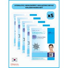 Vionna Dermal Aydınlatıcı, Nemlendirici, Sıkılaştırıcı Beyaz Kolajen Maske 23GR 5 Adet