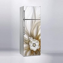 Vionna Buzdolabı Sticker Kaplama Dolap Kaplama Etiketi 3D Fantastik Çiçek