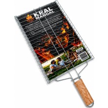 Vionna Izgara Mangal Teli 40 x 22 cm Ahşap Saplı Kolay Temizlenebilir 1 Parça
