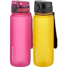 Vionna Uzspace 2'li Tritan Matara Seti 800 ml 14 Farklı Renk Seçeneği Fiftyfifty Pembe-Turuncu