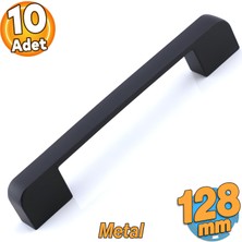 Vionna 10 Adet Radus 128 mm - 12.8 cm Siyah Metal Mobilya Çekmece Mutfak Dolabı Dolap Kulpları Kulbu Kulpu