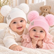 Mini Boncuk Miniboncuk Ponponlu 2li Kışlık Kaşkorse Bere