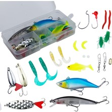 Şanal Valkyrie 24 Parça Sahte Olta Yem ve Aksesuar Seti Silikon Rapala Jig Kaşık
