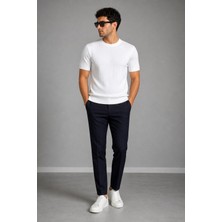 Modaspark Beyaz Bisiklet Yaka Kısa Kol Erkek T-Shirt