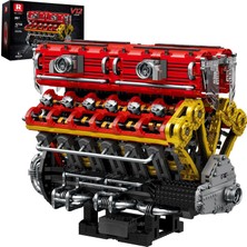 Şanal Reobrix V12 Yetişkinler Için Motor Yapı Taşı Setleri 33017 Spor Araba Motor Model Kiti Teknik Elektrikli Motor Model Kiti Motorlu ve Akülü Yapılı Oyuncaklar Yetişkinler Için Hediye (4719 Adet)