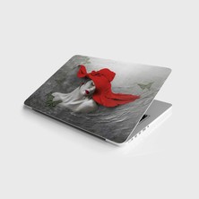 Şanal Laptop Sticker Notebook Pc Kaplama Etiketi Kırmızı Şapkalı Kadın
