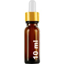 Afracam 10 ml Amber Cam Damlalık Serum Şişesi 10 cc Altın Metal Kapaklı Kahverengi Dropper Cam Şişe 1 Adet