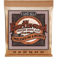 Şanal Ernie Ball Earthwood Orta Hafif Fosfor Bronz Akustik Gitar Telleri - 12-54 Kalınlık