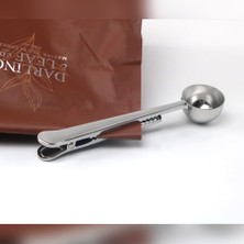 Şanal Pinyu Metal Kahve Kaşığı (DMR-5054) - Yaylı Paslanmaz Çelik Klipsli Kahve Ölçeği (10 Ml)