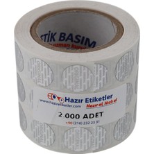 Şanal Hazır Etiketler , Hazır Al Hızlı Al Original Etiketi Pp Metalize(Hologramlı) 15MM Çapında 2000 Adet Yan Yana 3 Lü