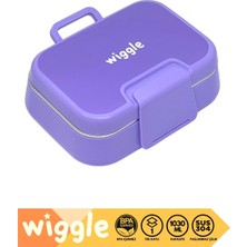 Şanal Wiggle Bento 1030ML Lunchbox Tek Katlı 2 Bölmeli Paslanmaz Çelik Sefer Tası Yemek Kutusu (Mor)