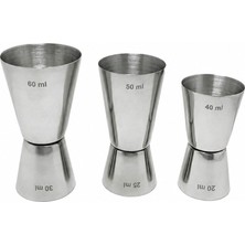 Şanal Çelik 20/40 ml - 25/50 ml - 30/60 ml Kokteyl Bardak 3 Lü Jigger CIN438
