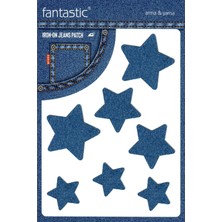 Şanal Ütü ile Yapışan Kot Arma Patch Kot Yaması, Denim Jeans Onarım & Dekoratif Amaçlı Yıldız (Indigo)