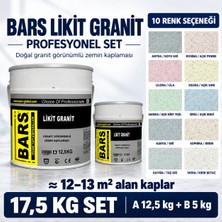Bars Likit Granit, Granit Görünümlü, Eksiz ve Kaydırmaz Iç Mekan Zemin Kaplaması 17,5 kg Renk: Antra / Koyu Gri
