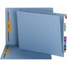 Şanal Smead% 100 Geri Dönüştürülmüş Ende Tab Kilit Dosya Klasör, 2 Vida, Güçlendirilmiş Düz Kesilmiş Tab, Mektup Boyutu, Mavi, Kutu Başına 50 (34170)