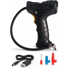 Şanal Shopexxtra Dijital Lastik Şişirme Cihazı, Kablosuz Araç Hava Pompası, LCD Ekranlı, LED Fenerli, Otomatik Durdurmalı, USB Şarjlı Oto Lastik Pompası