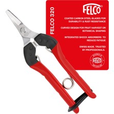Felco F320 320 Snip, Hasat Makası, Çelik Saplar, Kavisli Nikel Bıçak, Kırmızı