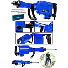Şanal Steiner Alman Profesyonel 5200 Watt 16 kg 58 J Kırıcı Delici Hilti 65MM Mavi + Kesici ve Kırıcı Uç