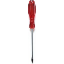 Şanal Klasik Düz Uçlu Tornavida, Kırmızı Şeffaf Sap, 7mm x 150MM, Şişman Gövde