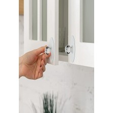 Şanal Safestore Kristal Başlıklı Yapışkanlı Kulp, Dolap Çekmece Tutacak Askı, Şeffaf, Plastik, Modern, Kendinden Yapışkanlı, 12 Adet