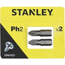 Şanal Stanley STA61021/XJ Vidalama Uç, Metalik, 2 Adet, PH2X25MMX2.
