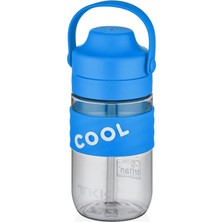 Şanal Tkk 550ML Cool Silikon Gövde Yumuşak Pipetli Çocuk Matarası (Mavi)