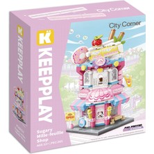 Keeppley City Corner K28027 Sugary Mille-Yaprak Dükkanı 365 Parça 6 Yaş - LEGO Uyumlu Modüler Koleksiyon Seti 17,9 cm