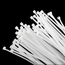100 Adet Cırt Kelepçe 4,8X500 mm Plastik Beyaz Renk Zip Kablo Bağı Çok Amaçlı Bağlama