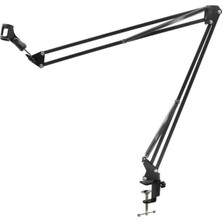 Blic Blt-50 Masa Tipi Akrobat Mikrofon Standı - 360° Dönebilir Ayarlanabilir Kol, Metal Masa Kelepçesi ve 3/8''-5/8'' Adaptör Seti