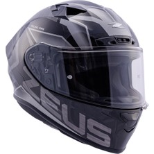 Zeus ZS-826 Bk3 Kapalı Motosiklet Kaskı Pearl Black Silver M