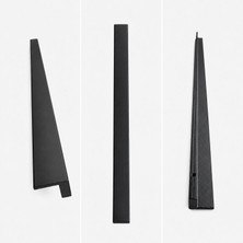 Özen Düz Mat Siyah 512 mm 1 Adet Mobilya Kulpu Metal Çekmece Dolap Kapak Kulp Modern Şık Tasarım