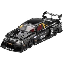 Myg Plus サンリッチ(Sunrich) Mini Gt 1/64 Nissan LB-ER34 Süper Siluet Skyline Siyah (Sağ Kol) Bitmiş Ürün MGT00844-BL
