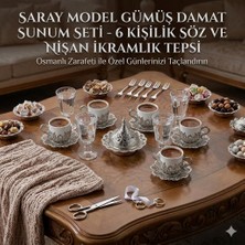 Myg Plus Osmanlı Saray Model Gümüş Damat Sunum Seti, 6 Kişilik, Söz ve Nişan Ikramlık, Osmanlı Tarzı (Tepsi Dahil Değildir)