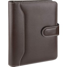 Myg Plus 2k 4654 Ajanda Tarihsiz Kareli 14X20 Cm. Ajanda/defter Hesap Makineli Suni Deri Organizer, Kahverengi
