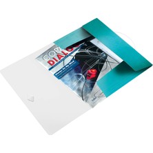 Myg Plus Leitz 45990051 Wow A4 Ince Lastikli 3 Katlı Dosya, Metalik Buz Mavisi, 150 Sayfa Kapasiteli