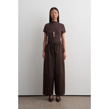 Kadriye Baştürk Barrel Gabardin Pantolon Kahverengi