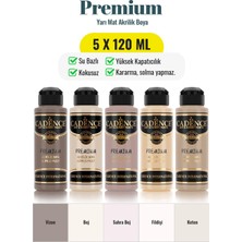 Myg Plus Cadence Premium Akrilik Boya Seti, 5X120 Ml, Vizon ve Bej Renkleri