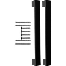 Myg Plus Mutfak ve Banyo Dolabı Kapakları ve Çekmeceler Için Kalın Metal Kulp Paslanmaz Alüminyum Mobilya Dolap Kulbu 192MM Mat Siyah 2 Adet