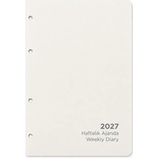 Victoria's Journals Yedek Iç-Ringo 2027 Haftalık Ajanda A5. Vegan Deri Esnek Kapak Ivory 80GR.160 Sayfa.